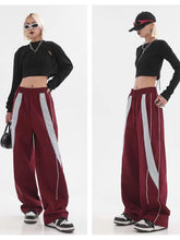 Baggy-Jogginghose mit Paspelierung und Patchwork
